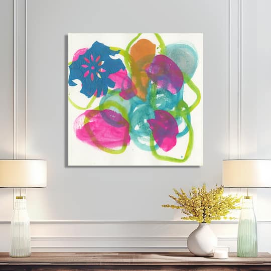 Designart - Fuchsia And Blue Scribble II